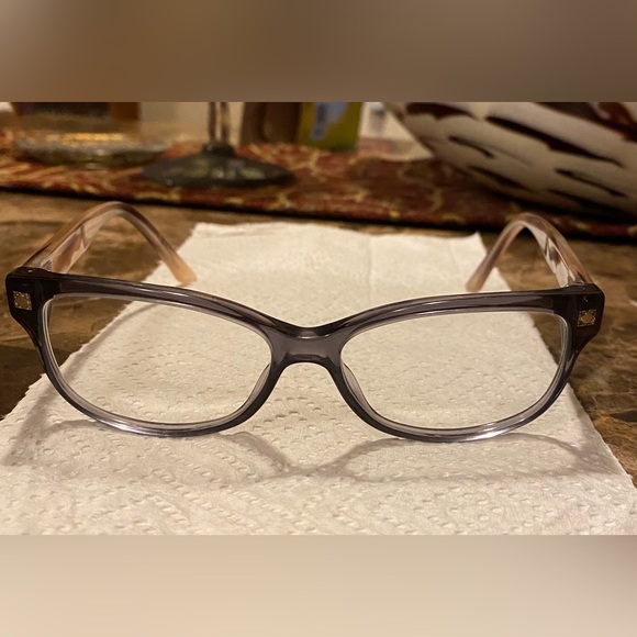 🇮🇹Dior~Transparent Brown Shiny Lightweight Eyeglass Frames Silver Logo/Details - Picture 6 of 14